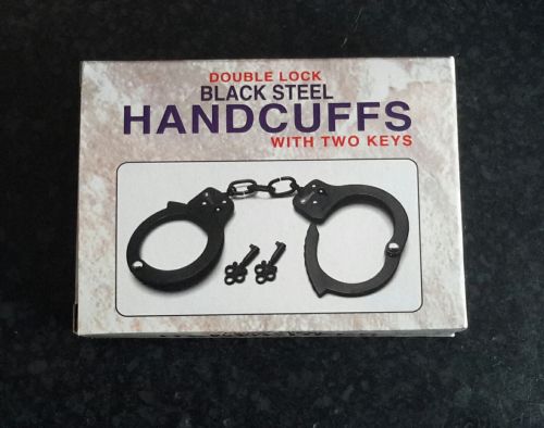 Double Lock Black  Handcuffs BS